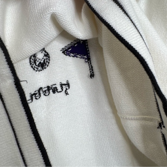 Liz Claiborne Sport Cotton Golf Novelty Print Collegiate Preppy Sweater Large - Picture 10 of 10